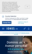 How ionos.es looks like on a mobile device such as an iPhone.