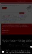 How iop.org looks like on a mobile device such as an iPhone.