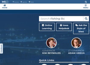 How iowa.gov looks like on a tablet such as an iPad.