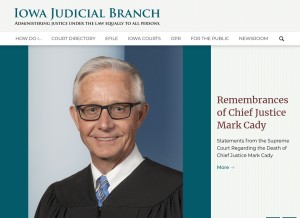 How iowacourts.gov looks like on a tablet such as an iPad.