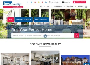 How iowarealty.com looks like on a tablet such as an iPad.