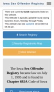 How iowasexoffender.gov looks like on a mobile device such as an iPhone.
