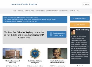 How iowasexoffender.gov looks like on a tablet such as an iPad.
