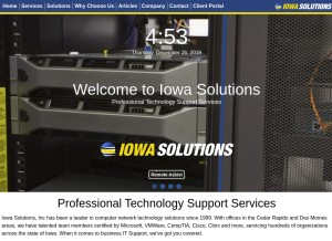 How iowasolutions.com looks like on a tablet such as an iPad.