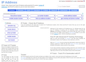 How ip-address.org looks like on a tablet such as an iPad.