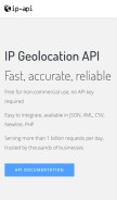 How ip-api.com looks like on a mobile device such as an iPhone.