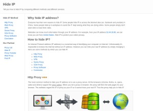 How ip-hide.net looks like on a tablet such as an iPad.