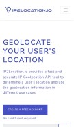 How ip2location.io looks like on a mobile device such as an iPhone.