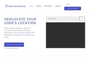 How ip2location.io looks like on a tablet such as an iPad.