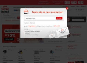 How iparts.pl looks like on a tablet such as an iPad.