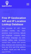 How ipgeolocation.io looks like on a mobile device such as an iPhone.