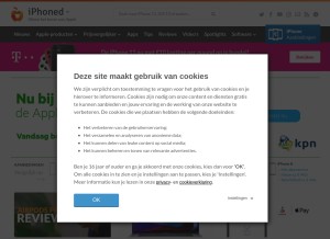 How iphoned.nl looks like on a tablet such as an iPad.