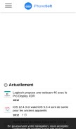 How iphonesoft.fr looks like on a mobile device such as an iPhone.