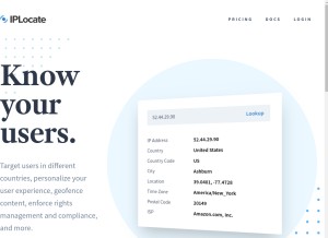How iplocate.io looks like on a tablet such as an iPad.