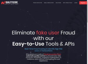 How ipqualityscore.com looks like on a tablet such as an iPad.