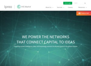 How ipreo.com looks like on a tablet such as an iPad.