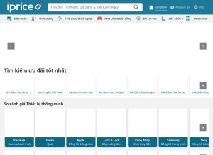 How iprice.vn looks like on a tablet such as an iPad.