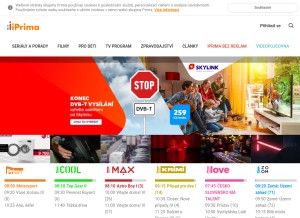 How iprima.cz looks like on a tablet such as an iPad.