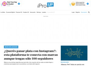 How iproup.com looks like on a tablet such as an iPad.