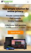 How ipvanish.com looks like on a mobile device such as an iPhone.