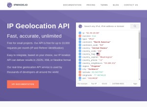How ipwhois.io looks like on a tablet such as an iPad.