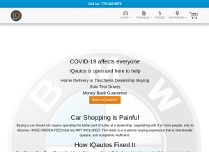 How iqautos.com looks like on a tablet such as an iPad.