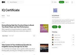 How iqcertificate.medium.com looks like on a tablet such as an iPad.