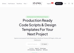 How iqonic.design looks like on a tablet such as an iPad.