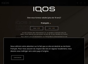 How iqos.com looks like on a tablet such as an iPad.
