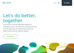 How iqvia.com looks like on a tablet such as an iPad.