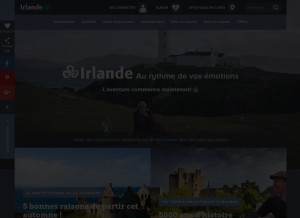 How ireland.com looks like on a tablet such as an iPad.