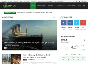 How irelandbeforeyoudie.com looks like on a tablet such as an iPad.