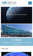 How irena.org looks like on a mobile device such as an iPhone.