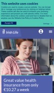 How irishlife.ie looks like on a mobile device such as an iPhone.