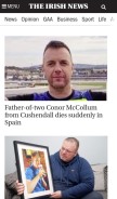 How irishnews.com looks like on a mobile device such as an iPhone.