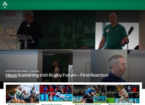 How irishrugby.ie looks like on a tablet such as an iPad.