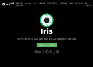 How iristech.co looks like on a tablet such as an iPad.