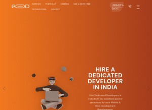 How iroidtechnologies.com looks like on a tablet such as an iPad.