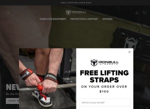 How ironbullstrength.com looks like on a tablet such as an iPad.
