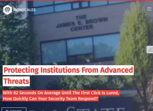 How ironscales.com looks like on a tablet such as an iPad.