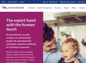 How irwinmitchell.com looks like on a tablet such as an iPad.