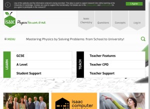 How isaacphysics.org looks like on a tablet such as an iPad.