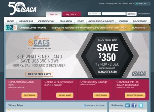 How isaca.org looks like on a tablet such as an iPad.