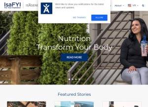 How isafyi.com looks like on a tablet such as an iPad.