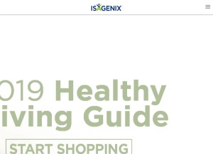 How isagenix.com looks like on a tablet such as an iPad.