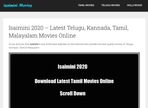 How isaiminimovies.com looks like on a tablet such as an iPad.