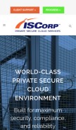 How iscorp.com looks like on a mobile device such as an iPhone.
