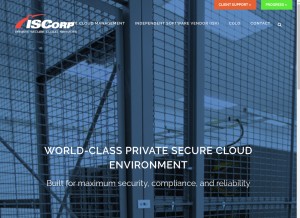 How iscorp.com looks like on a tablet such as an iPad.