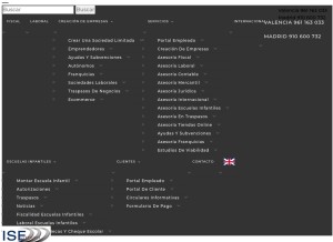 How iseasesores.com looks like on a tablet such as an iPad.
