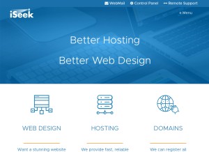 How iseek.host looks like on a tablet such as an iPad.